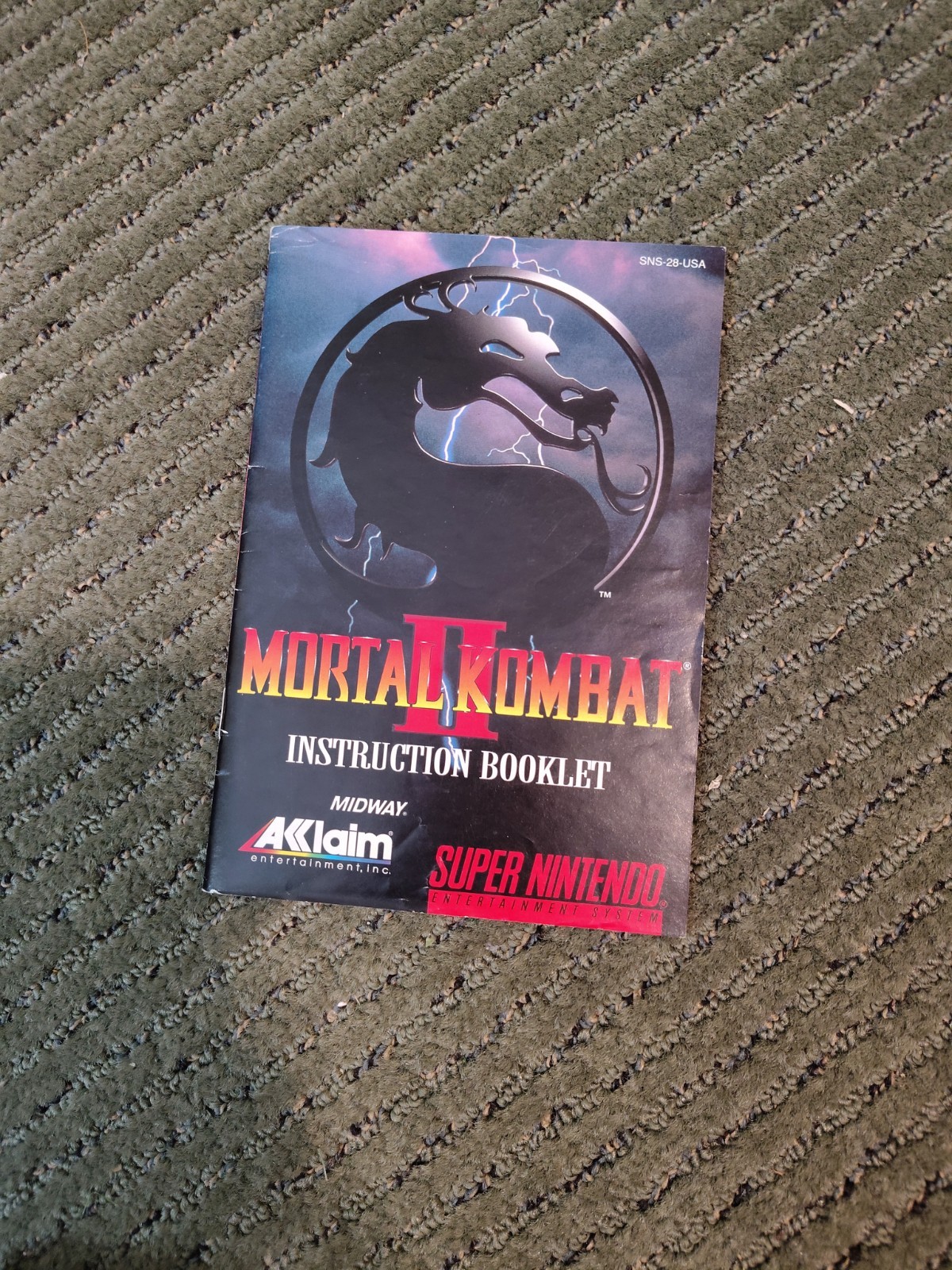 MORTAL KOMBAT II 2 FOR SUPER NINTENDO SNES IN BOX WITH INSTRUCTIONS