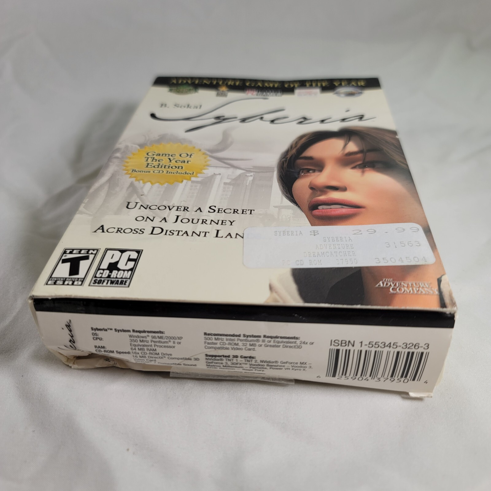 B. Sokal Syberia CD-ROM The Adventure Company Microids PC Game New Sealed