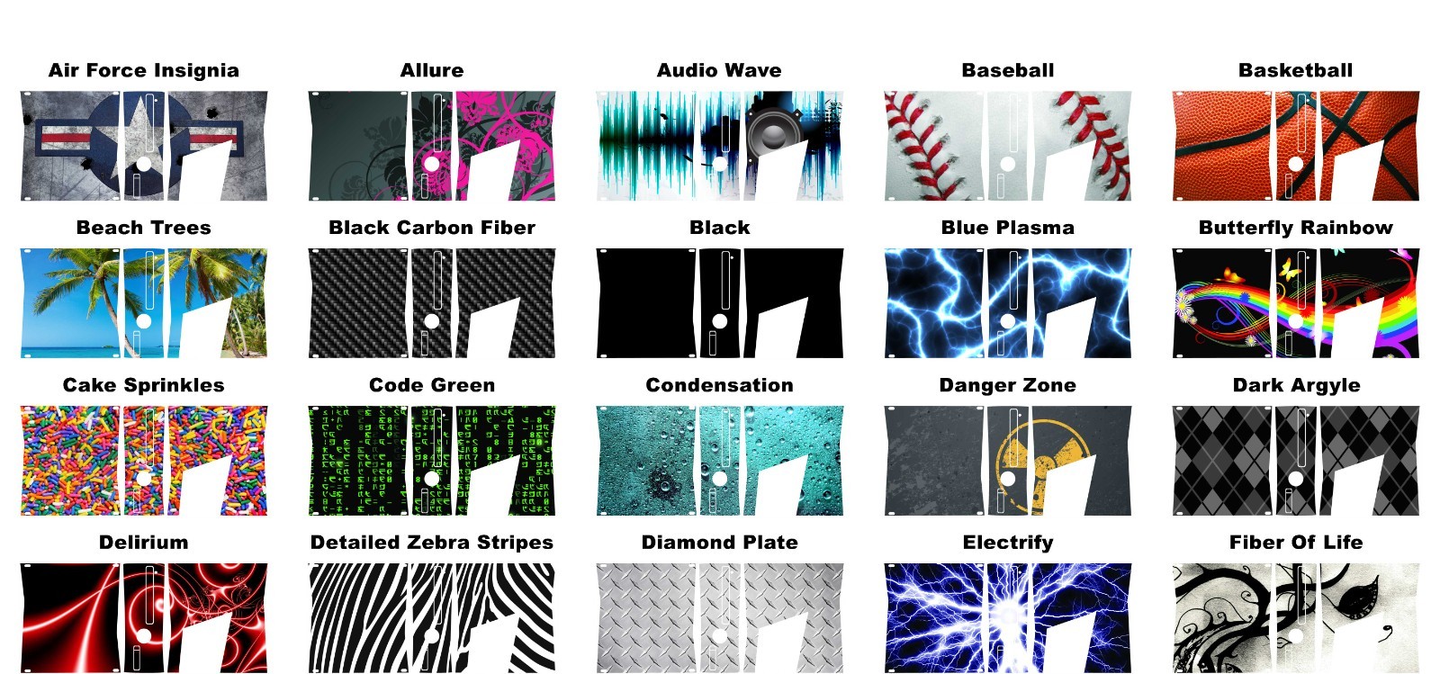 Choose Any 1 Vinyl Decal/Skin Design for Xbox 360 Slim Console -Free US Shipping