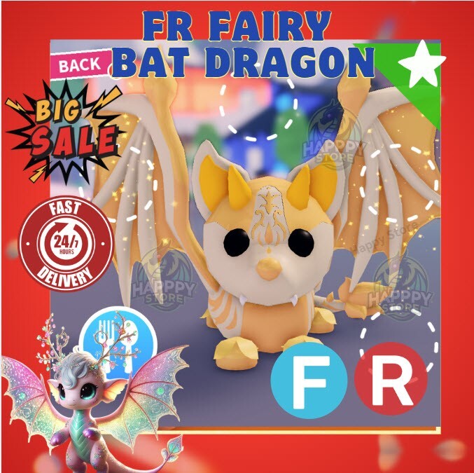 Fr Fairy Bat Dragon(Fly/ride) Adopt From Me Cheap For Sale/Fast Shipping