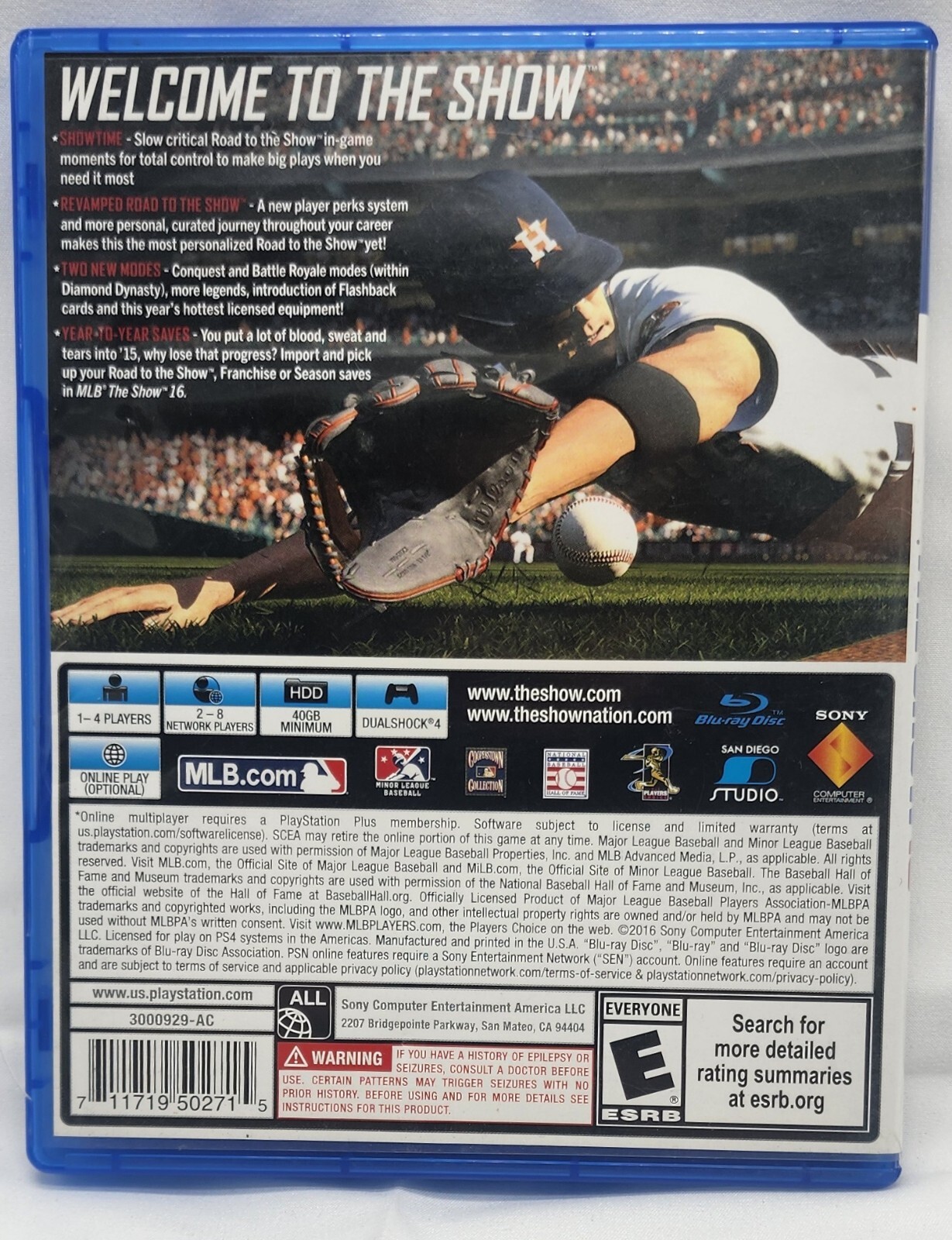 MLB: The Show 16 (PS4, 2016) Sony PlayStation 4, Disc And Case