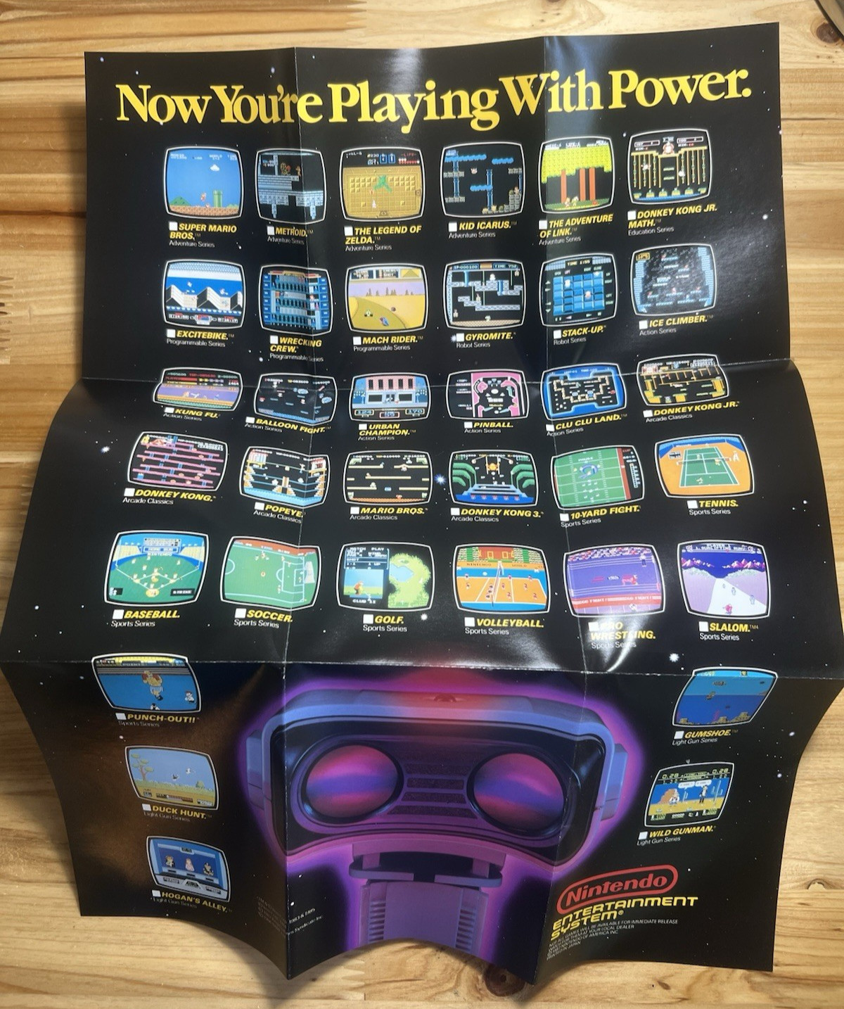 1987 Nintendo NES Now You’re Playing With Power Game POSTER ROB ROBOT NICE RARE!