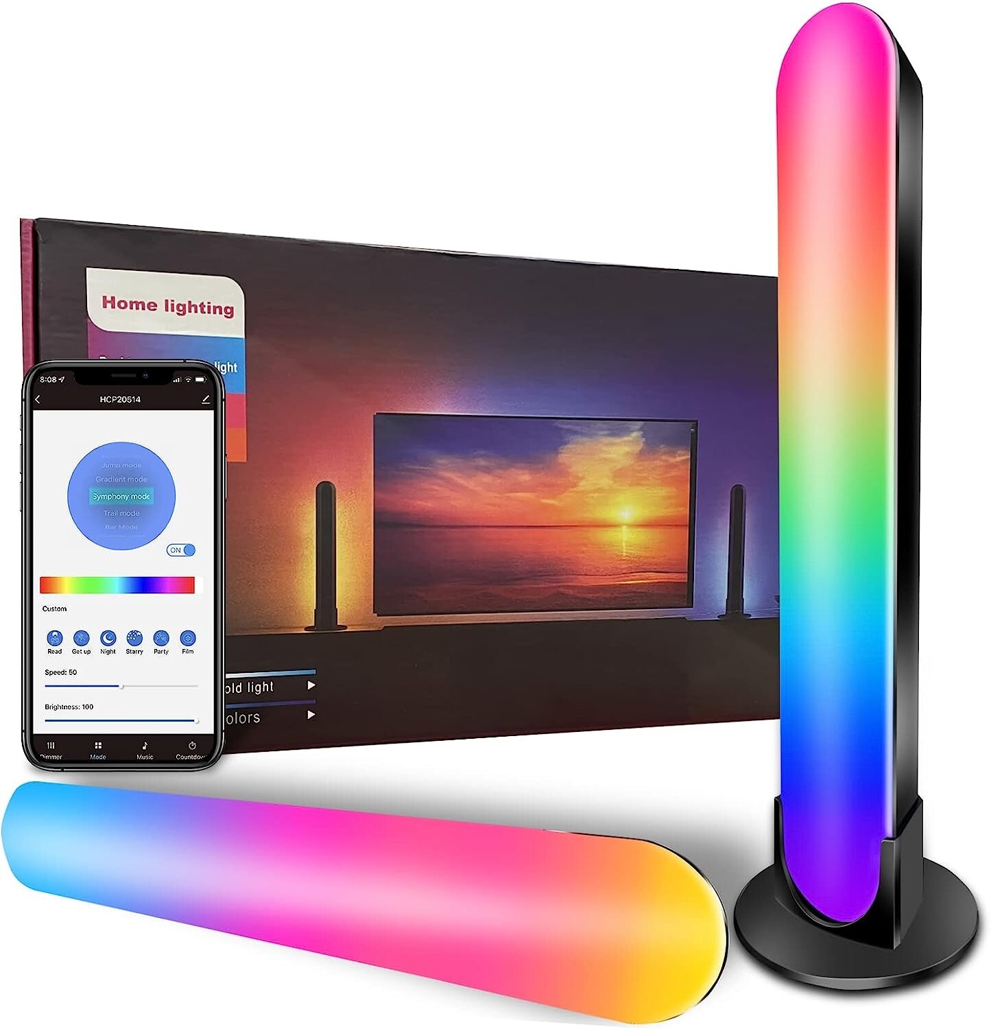 Smart LED Light Bar Desktop Mood Light RGB Computer Ambience Light Music US