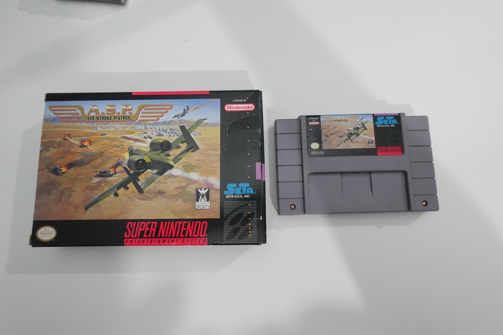 Air Strike Patrol A.S.P. (Super Nintendo SNES, 1994) with Box Nice Condition!