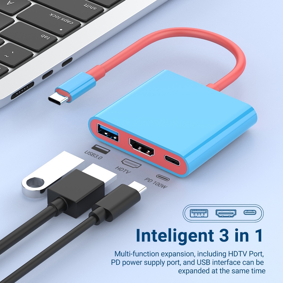 Nintendo Switch Dock USB-C Hub Adapter 4K HDMI Docking Station Portable TV 3.0