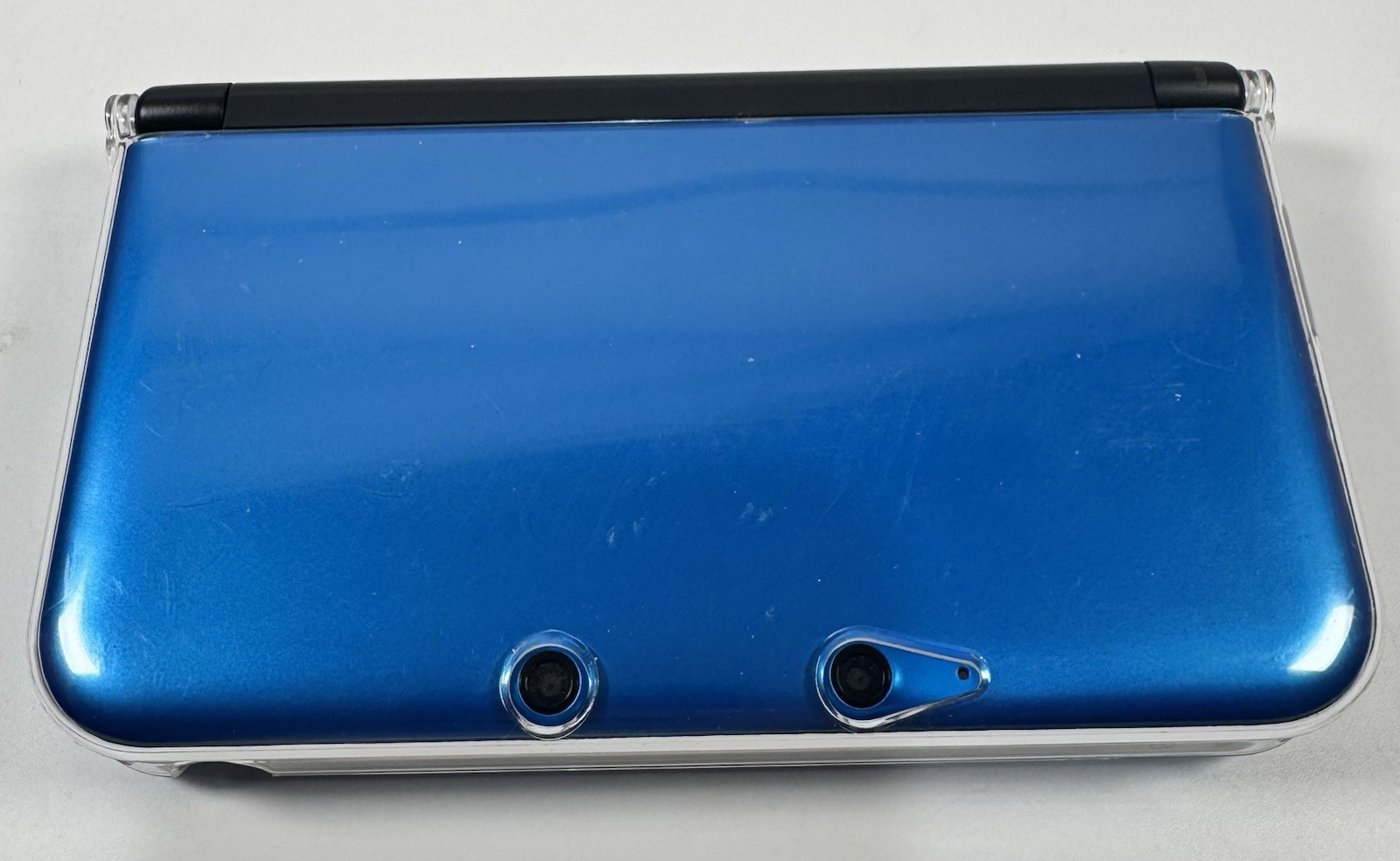 Nintendo 3DS XL Blue Black Handheld Console Tested & Working Mint w/ Clear Case