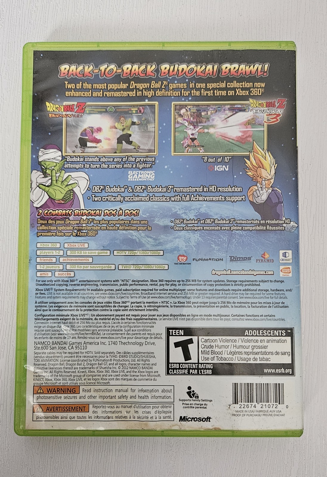Dragon Ball Z: Budokai HD Collection -Xbox 360 (2012), Case Only