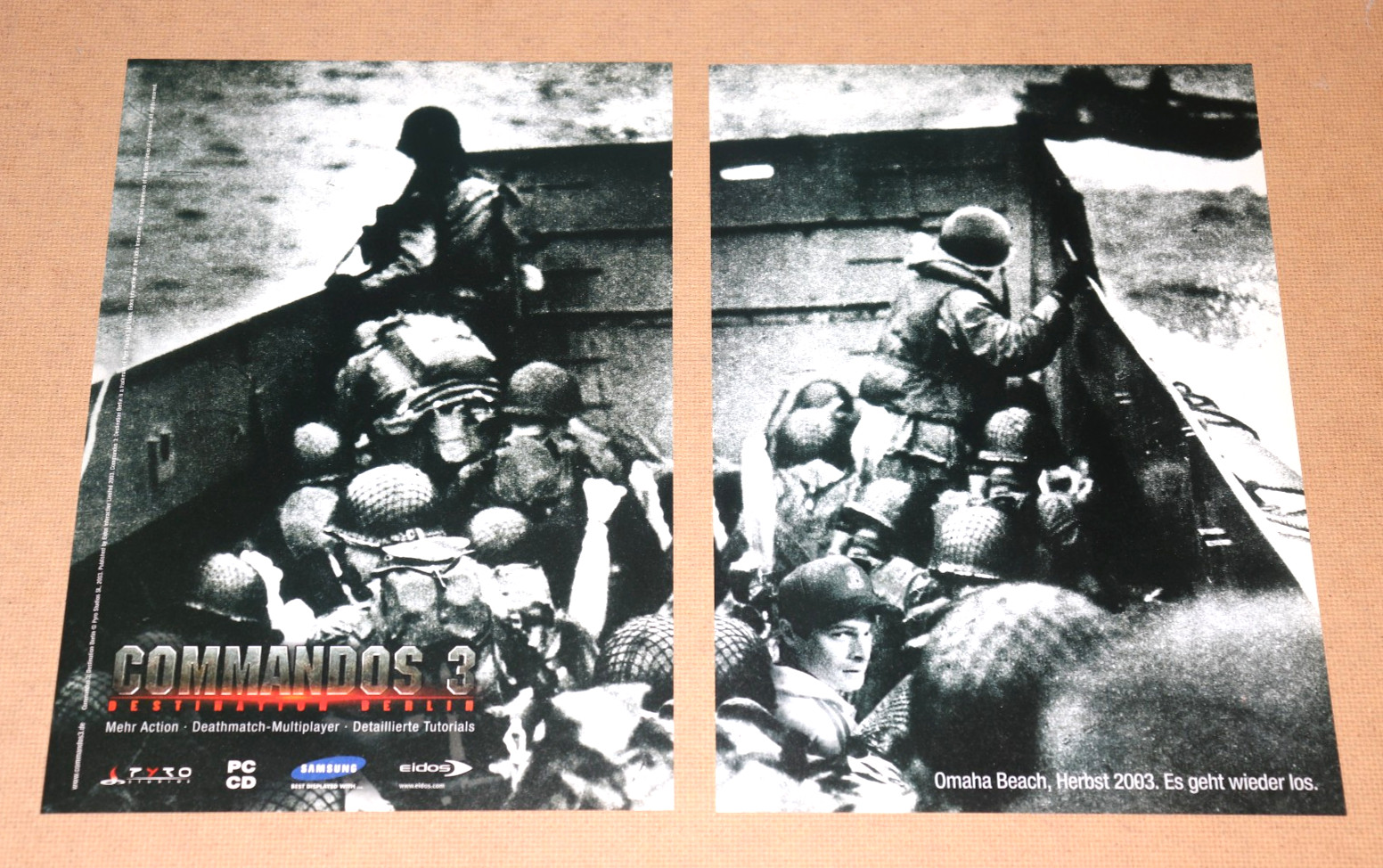 Commandos 3 Destination Berlin Old Ad Poster Small Advertising 2 page Poster.