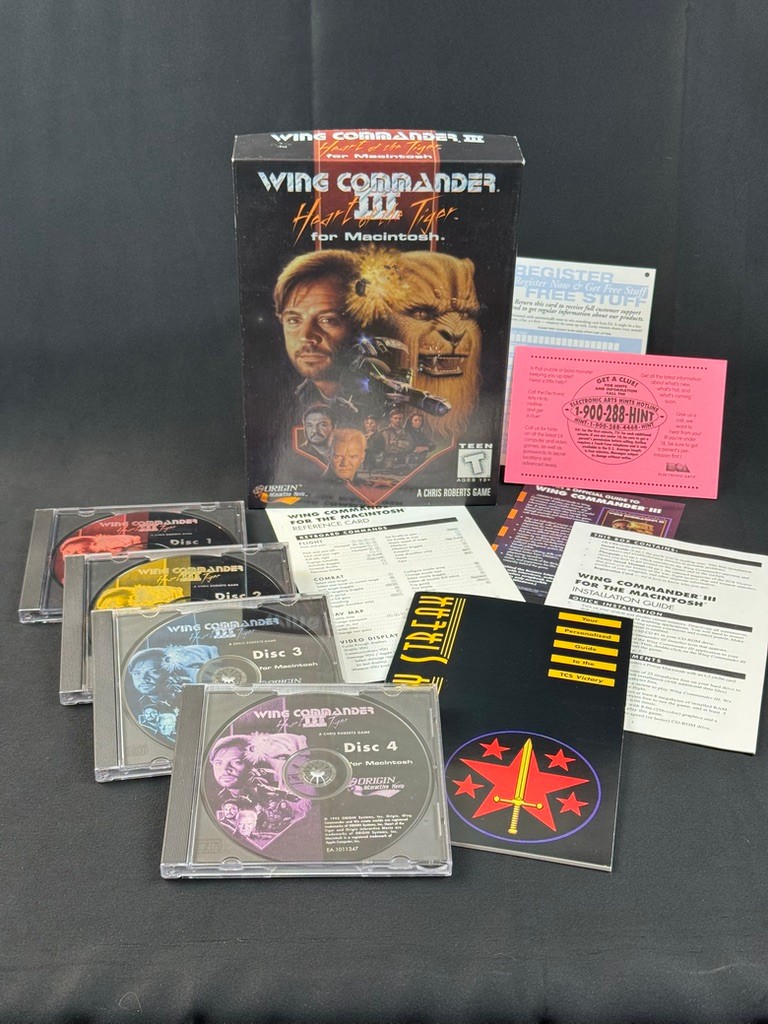 Wing Commander III: Heart of the Tiger ~ Macintosh 1995 ~ all discs with manual