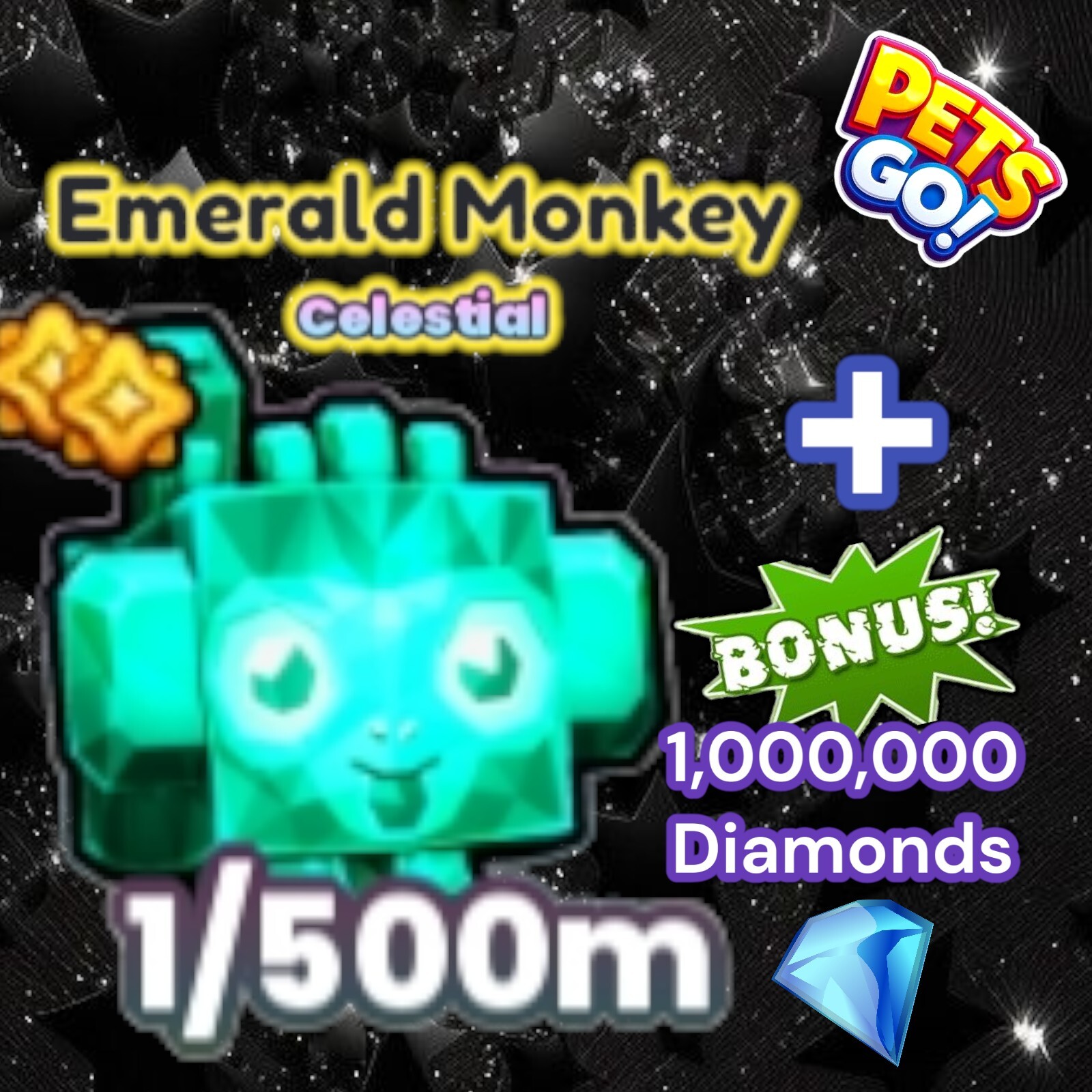 Pets GO. Emerald Monkey + 1 Million Diamonds. Same Day