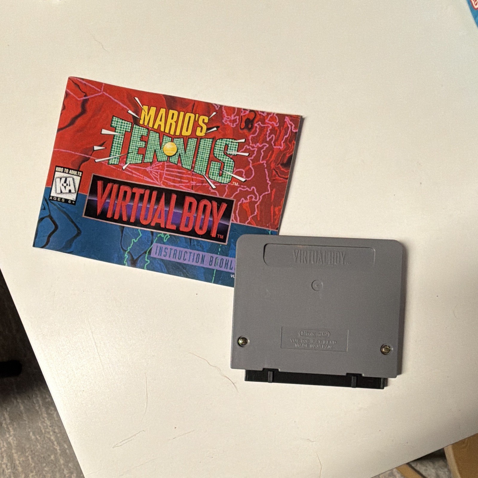 Nintendo Mario’s Tennis Nintendo Virtual Boy 1995 Sports Tennis w/ Manual NTSC