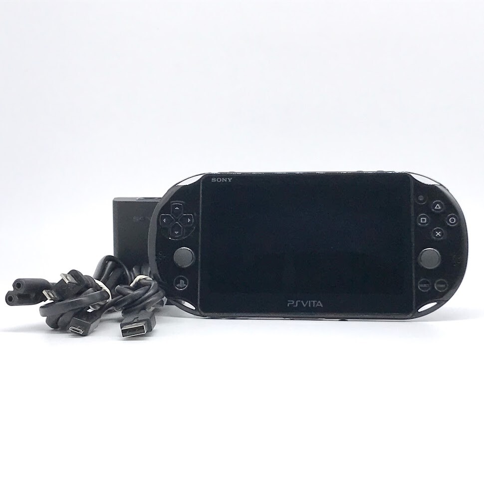 SONY PS Vita PCH-2000 Slim Black Wi-Fi LCD w/ Charger From Japan “Mint”