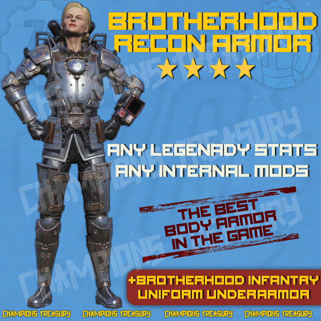 FALLOUT 76 PC CUSTOM BROTHERHOOD RECON ARMOR SET ANY LEGENDARY & INTERNAL MODS