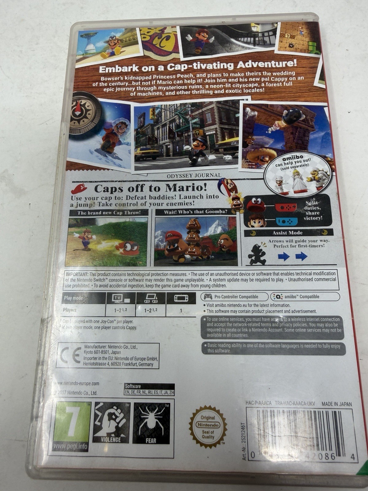 Super Mario Odyssey Nintendo Switch PEGI Region Free Complete Tested Working