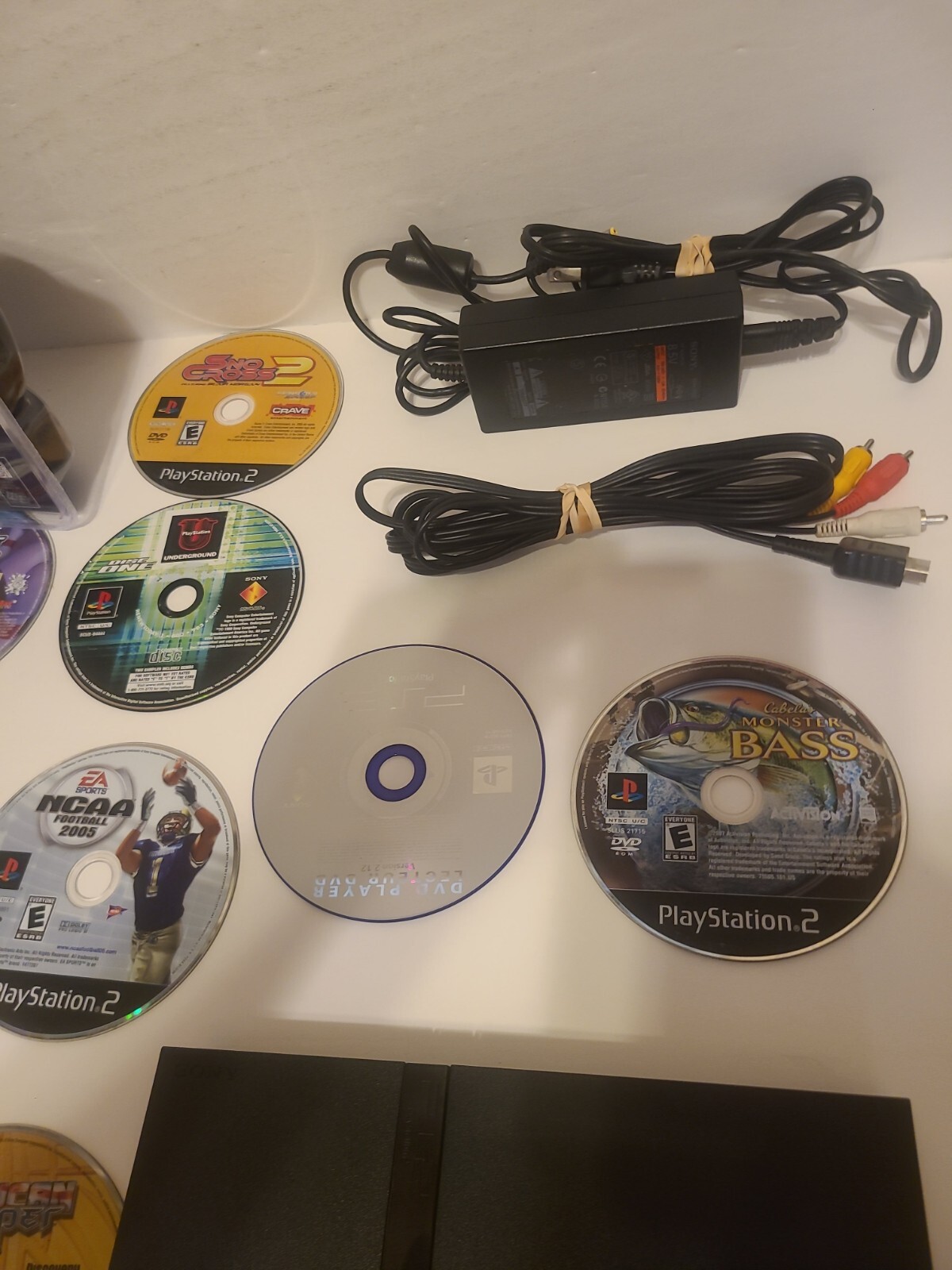 SONY PlayStation 2 PS2 SLIM Black Console Bundle 15 Games Lot 2 Controllers