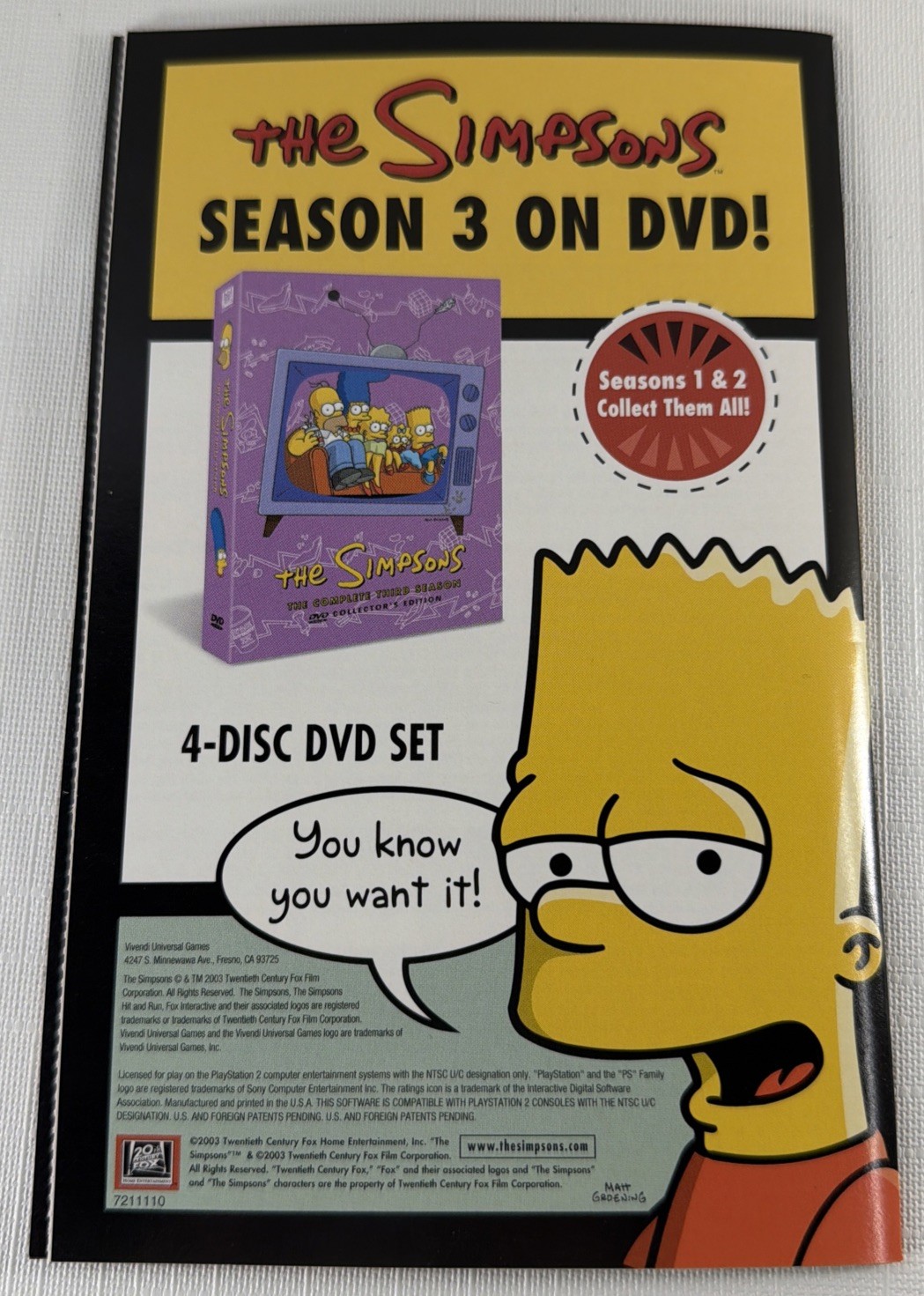 The Simpsons: Hit & Run (PlayStation 2, 2003) COMPLETE W/ REG Card, Tested