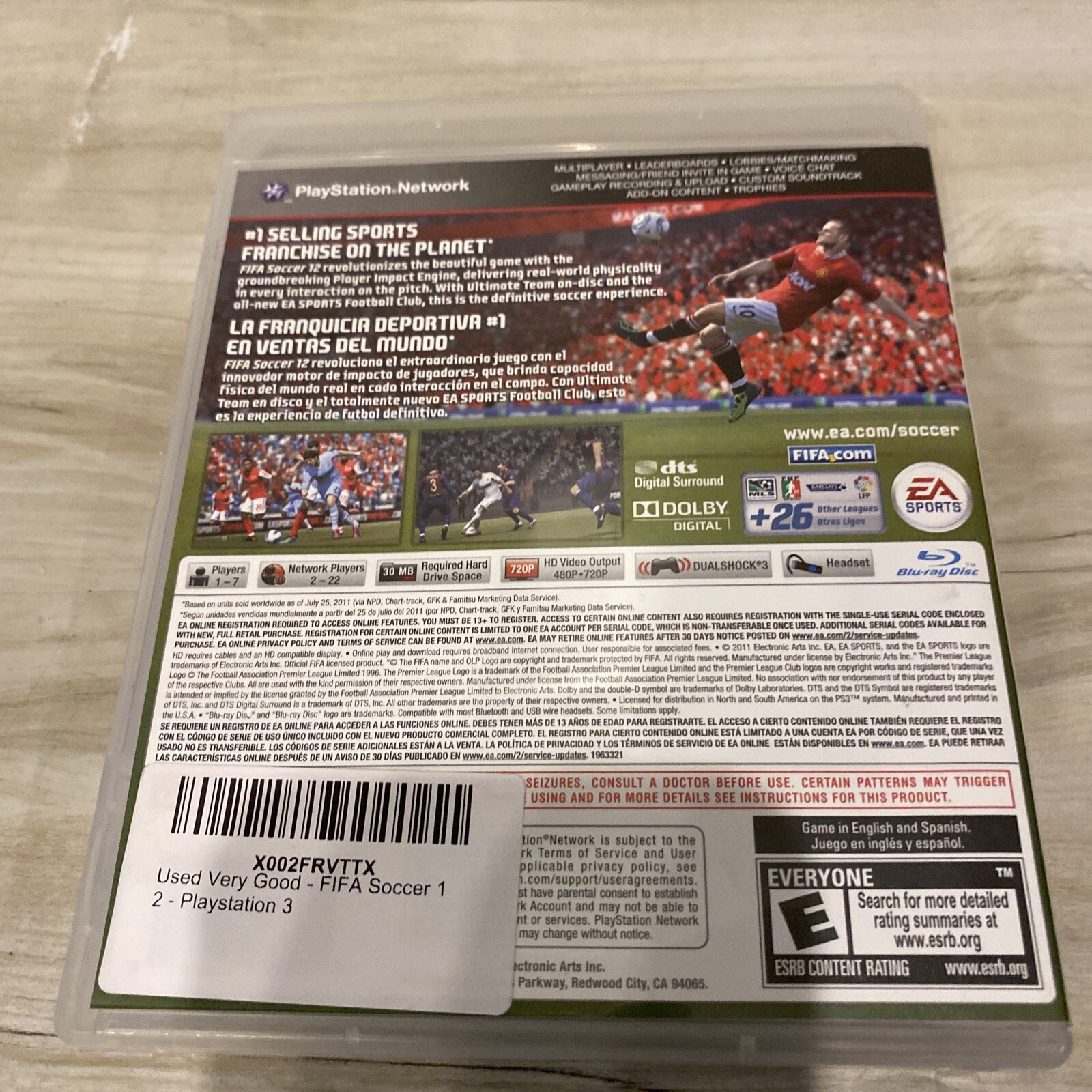 FIFA Soccer 12 (Sony PlayStation 3, 2011) VG+
