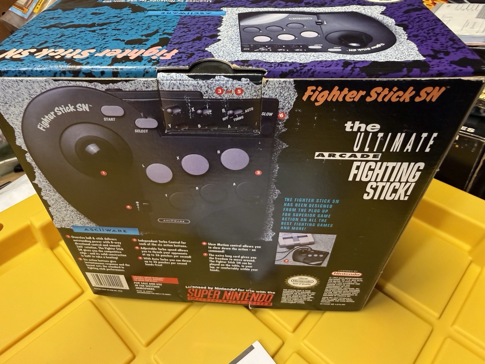 Super Nintendo Fighter Stick SN Controller SNES Arcade Fighting Joystick In Box