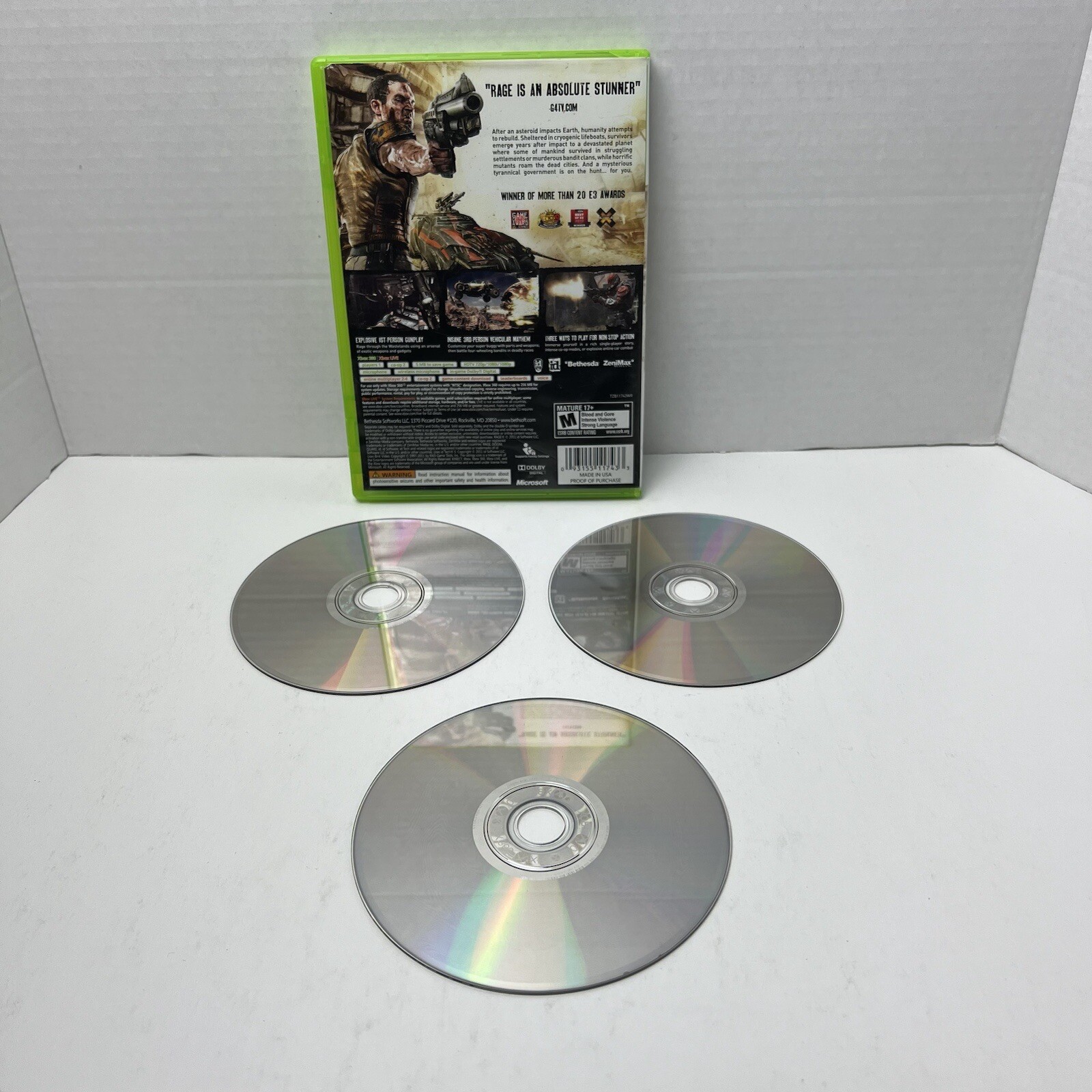 Rage Microsoft Xbox 360 Video Game No Manual