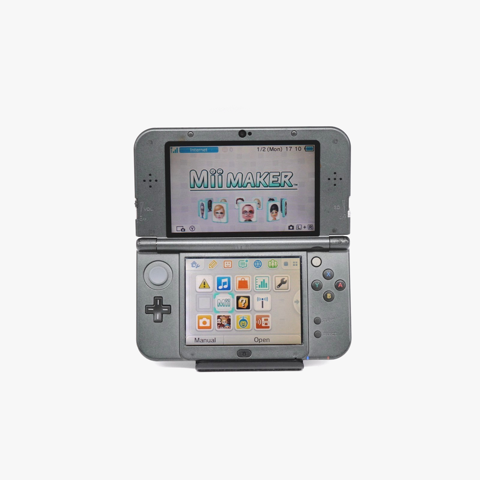 Nintendo NEW 3DS XL LL w/ SNES Retro Gray Console Plates (USA Seller)