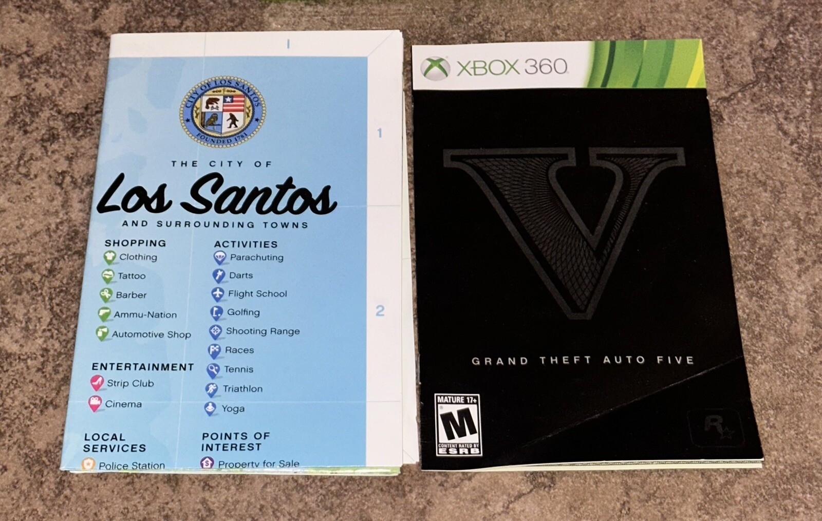 Grand Theft Auto V – GTA 5 – Xbox 360 CIB Manual And Map Included Complete