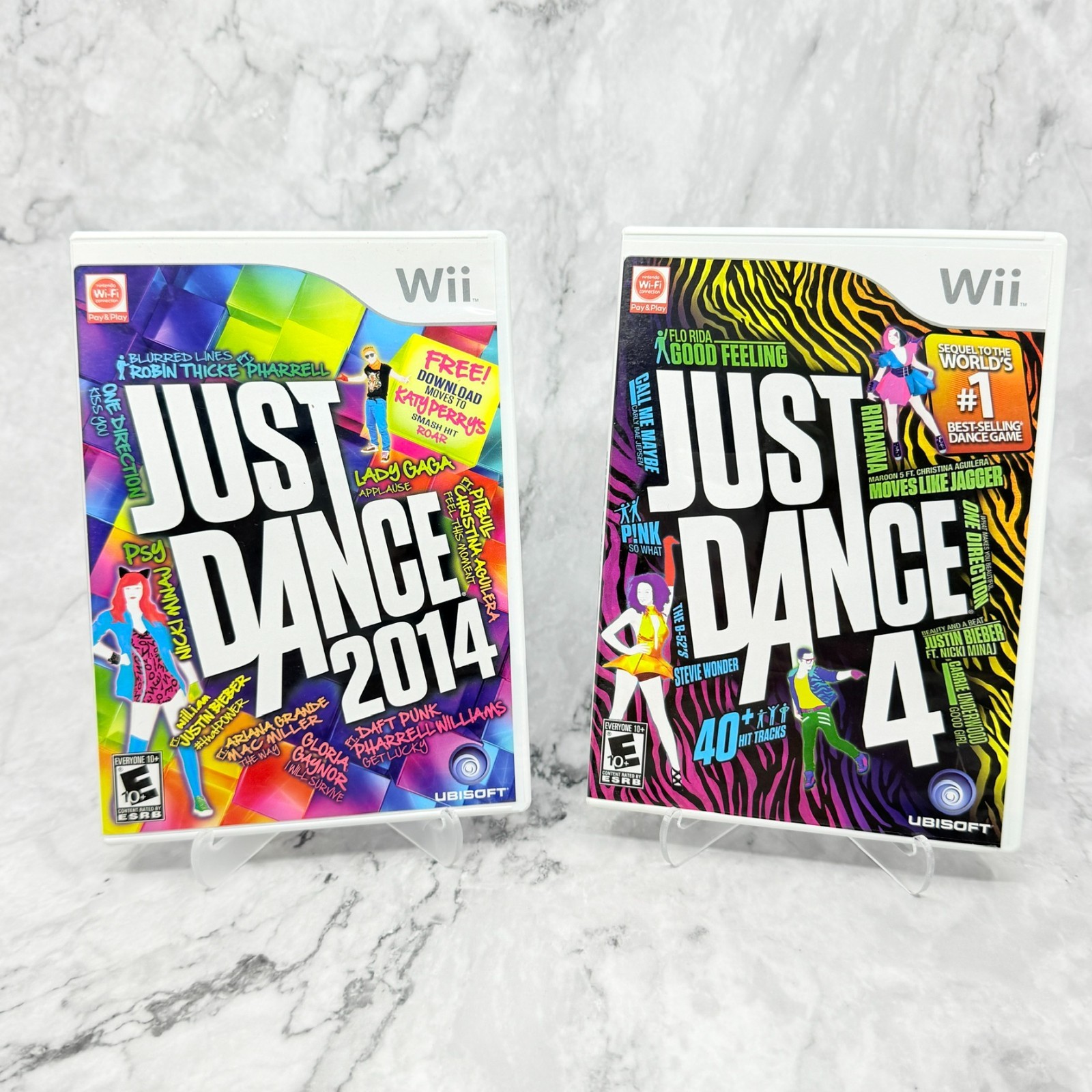 Just Dance 4 & 2014 Bundle (Nintendo Wii) Lot of 2 Games Tested & Works