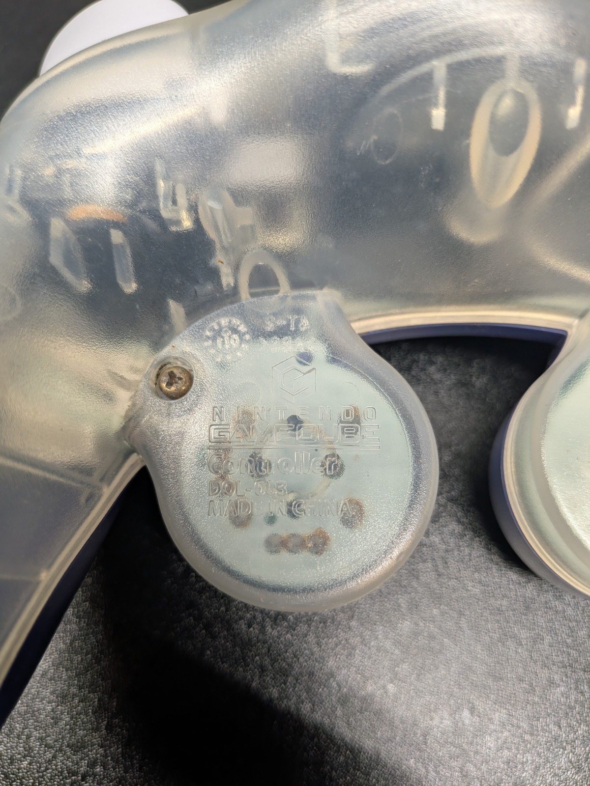 Nintendo GameCube Indigo Purple & Clear Back Controller Tested Works OEM DOL-003