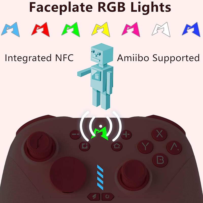 Switch Pro Controller Wireless Gamepad with Vibration ALPS Joysticks Turbo Pink