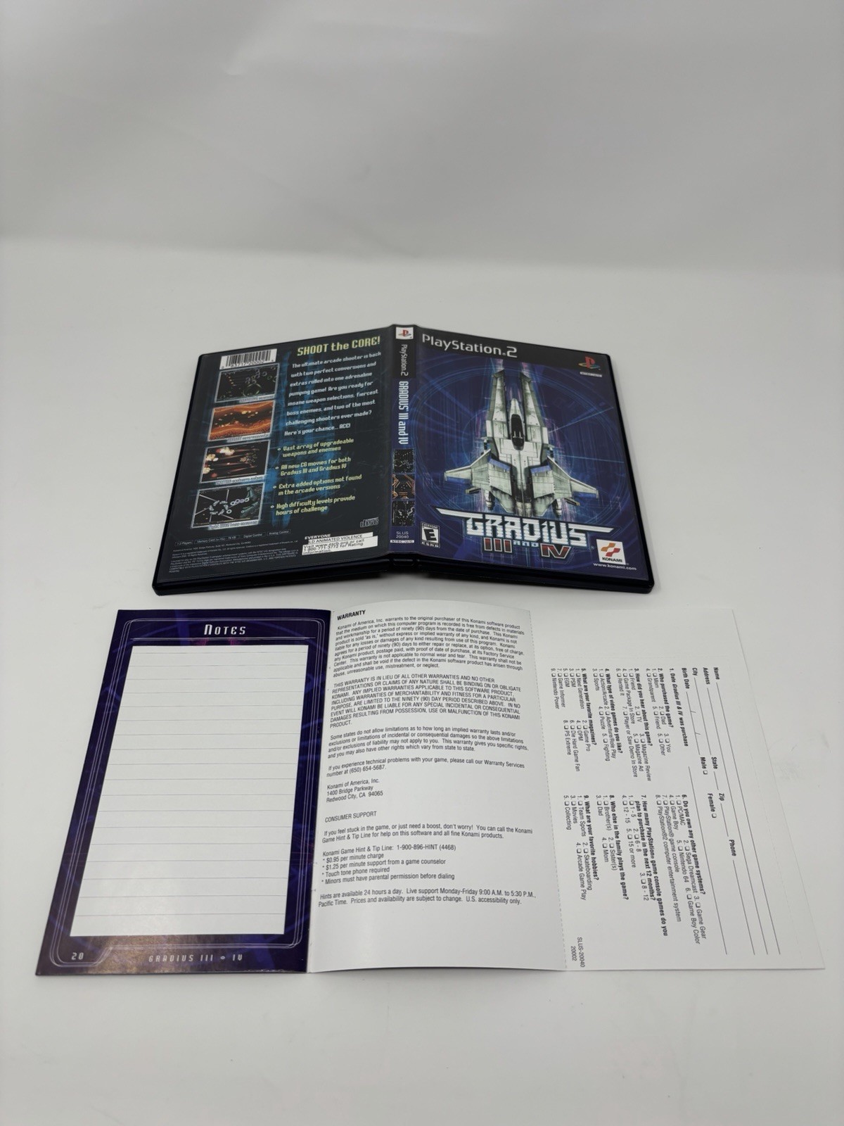 Gradius III (3) and IV (4) PlayStation 2. CIB with registration card
