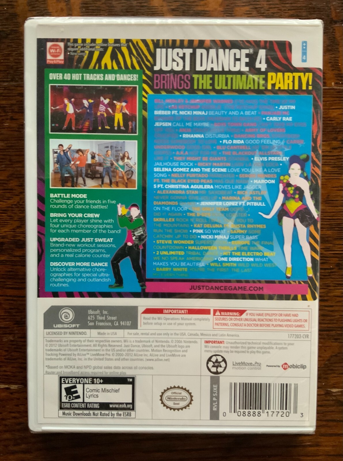 Just Dance 4 Wii NEW Sealed Nintendo Rihanna Selena Gomez Barry White