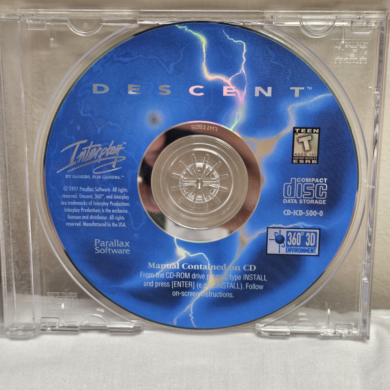 Descent PC DOS CD-ROM Game 1997 Interplay Parallax w Manual Untested