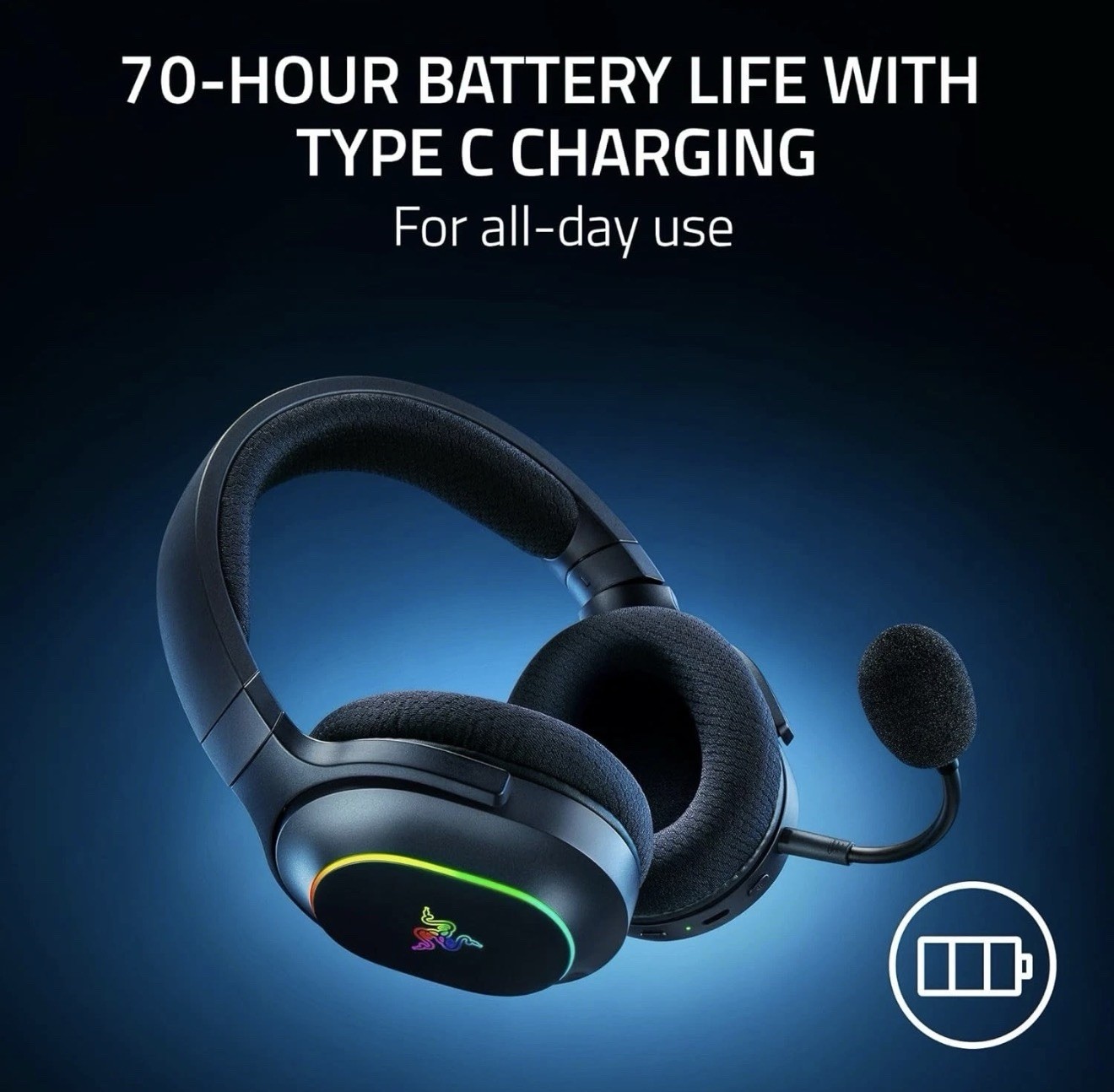 Razer Barracuda X Chroma Wireless Gaming Headset, 2.4GHz/Bluetooth, 70-Hour Batt