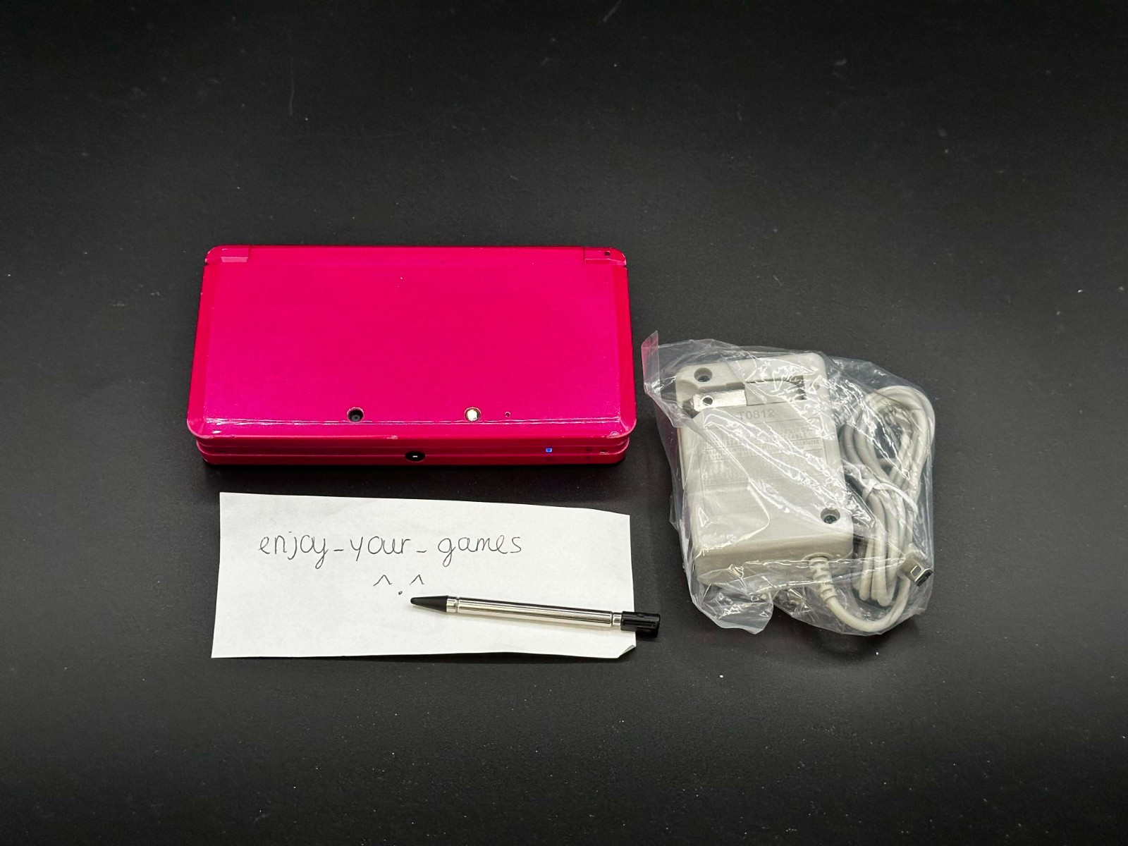 Nintendo 3DS Gloss Pink | English | Charger | Stylus | USA Seller-SHIP IN 1-DAY