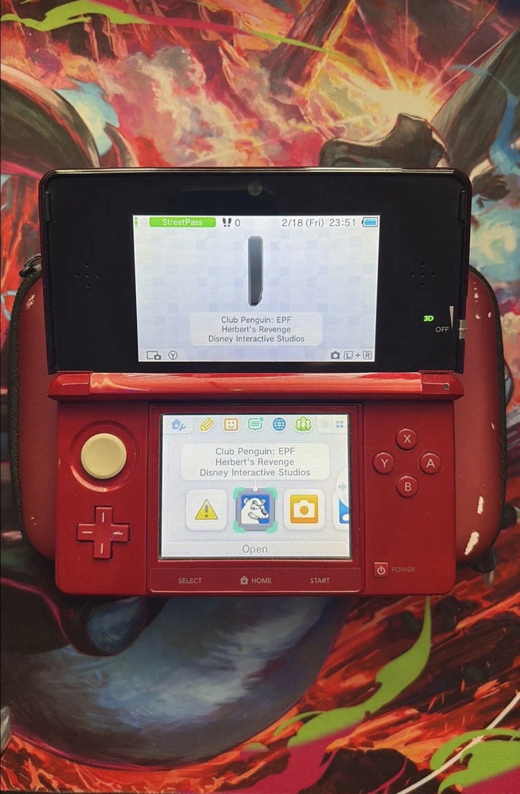 Nintendo 3DS System – Red USA, Charger & Case