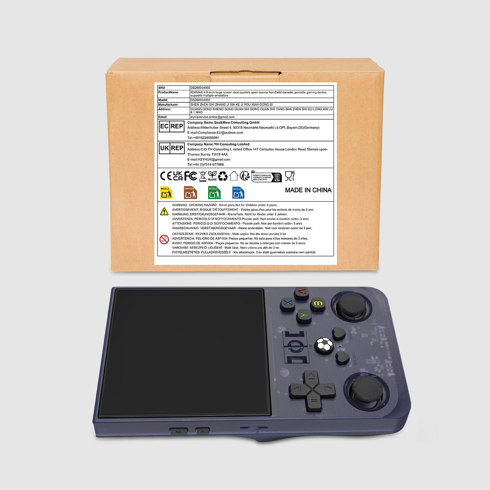 4.0-inch Large Screen Handheld Game Console With 4000mah Rechargeable Battery