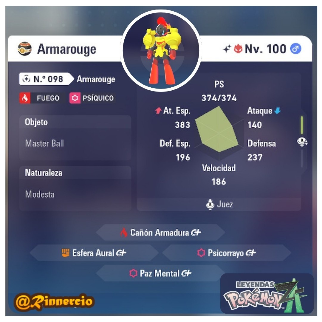 Armarouge Shiny Alpha 6IVs Competitive for Pokemon ZA Legends + Free Masterball