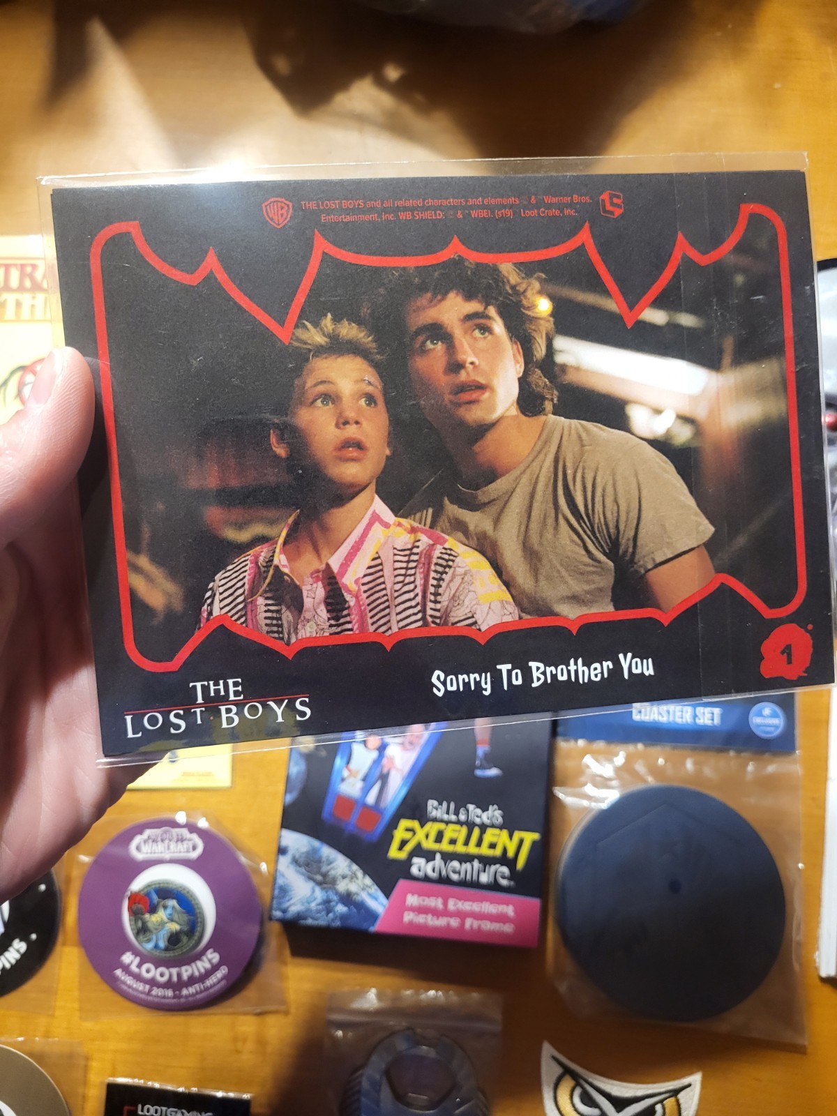 LOT Promo Items Loot Crate Pins Coaster T2 Lost Boys Stranger Things + READ