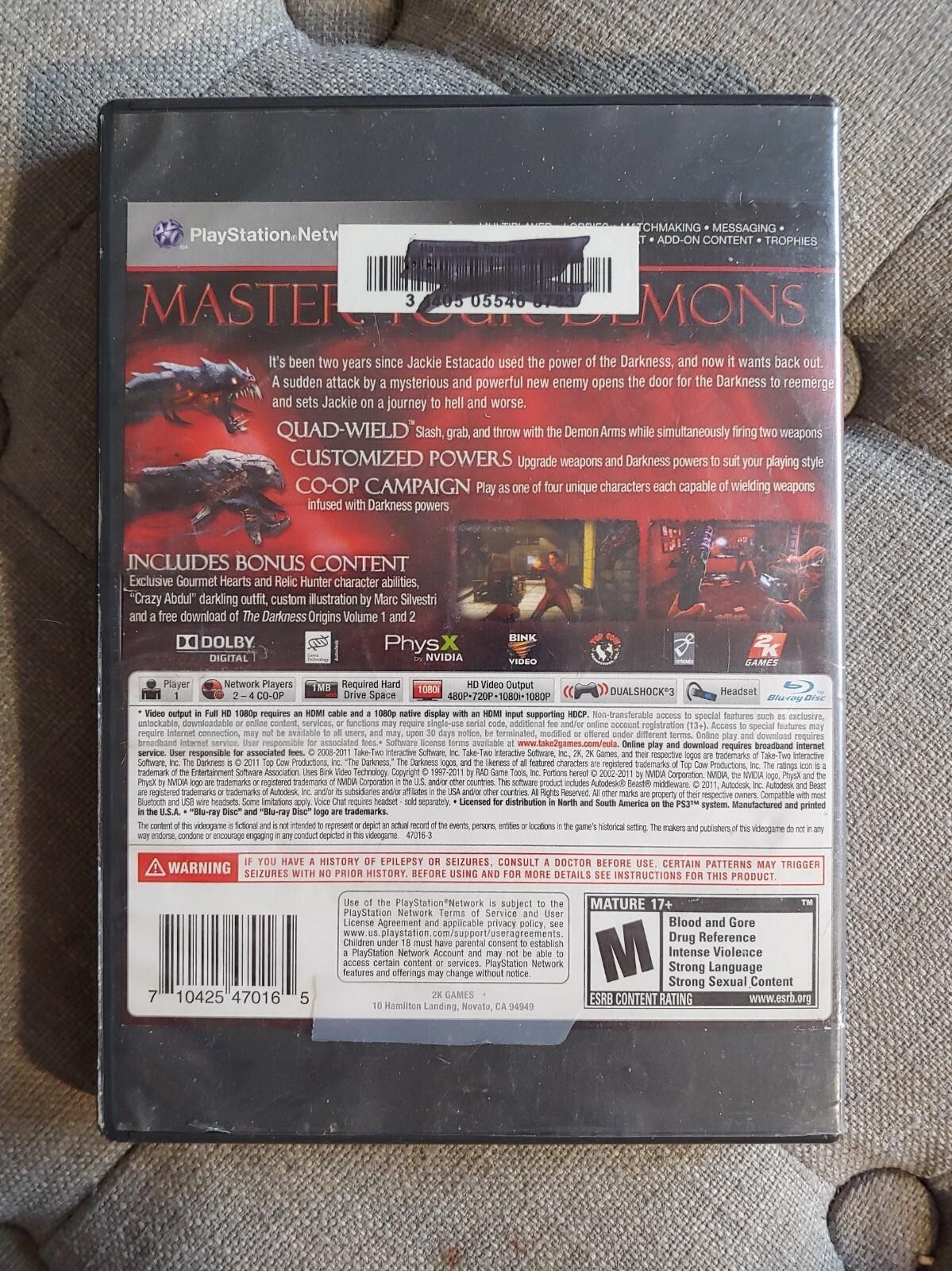 The Darkness II Limited Edition PlayStation 3 PS3 Ex-Lib but disc is excellent