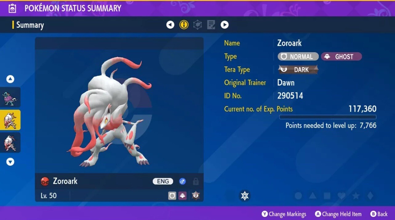HISUIAN ZOROARK ⭐️ CODE EXCLUSIVE ⭐️ CHARISMATIC MARK ✨ POKEMON SCARLET & VIOLET