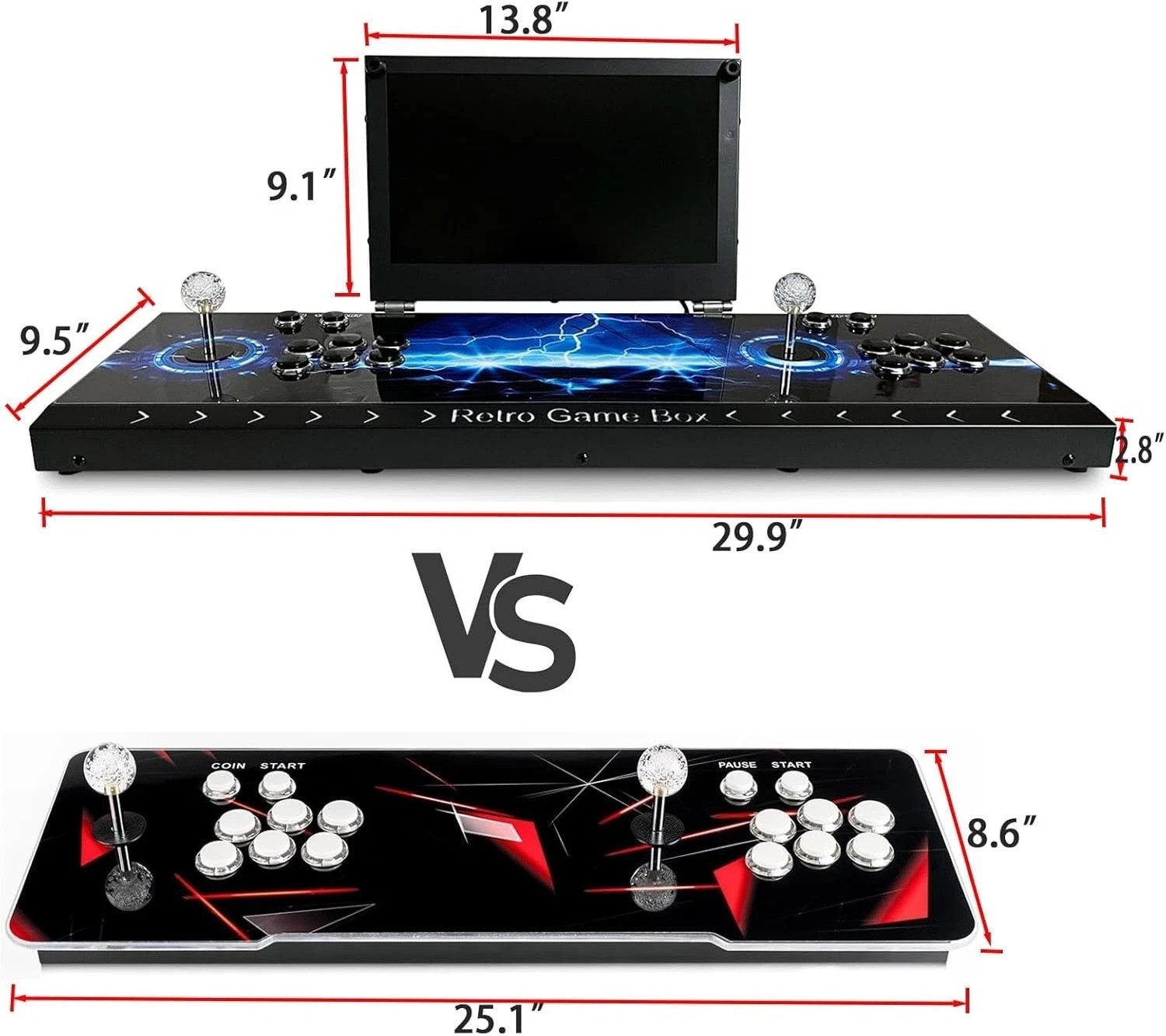 35000 in 1 Portable Arcade Game Console 14-inch HD Screen Dual Players Pandor…