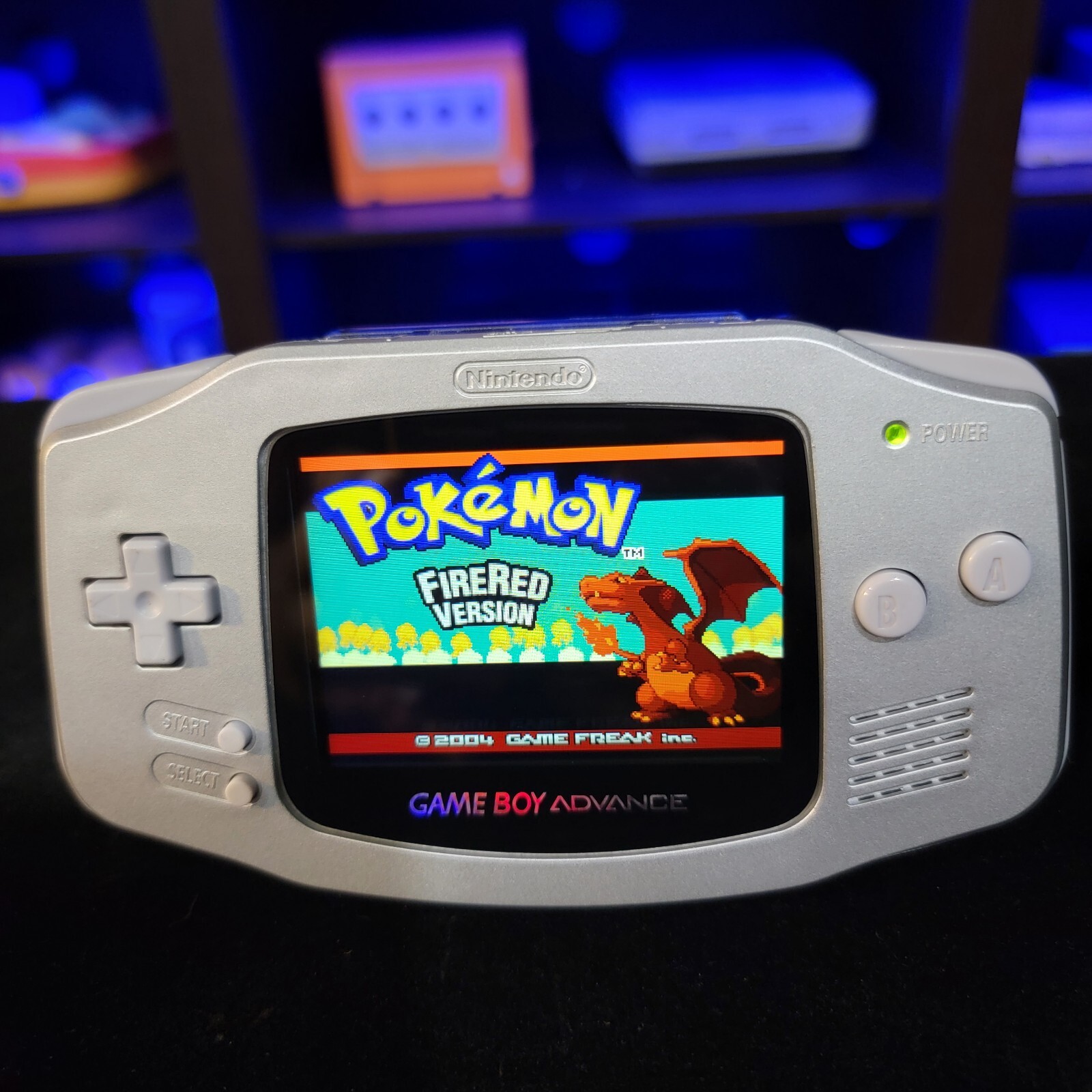 Silver Game Boy Advance GBA Console with iPS V5 Backlight Backlit LCD MOD