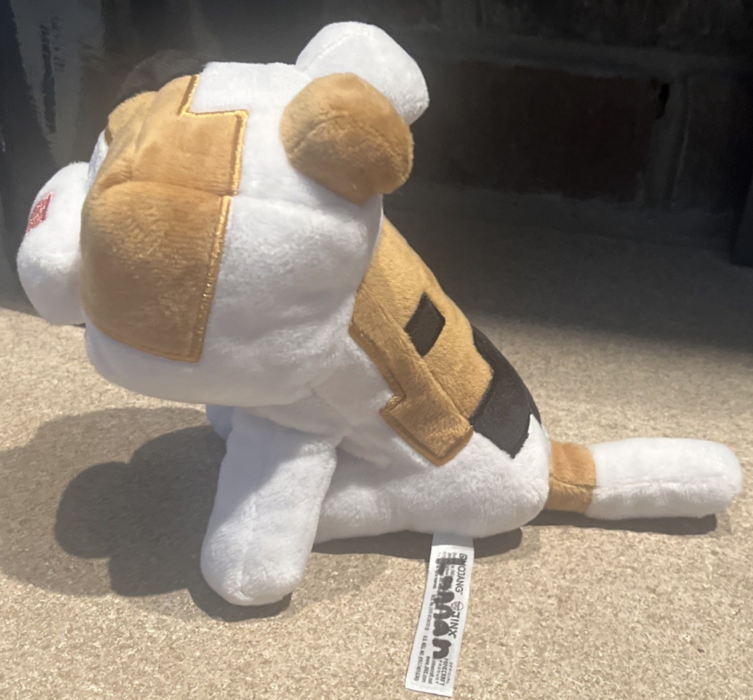JINX Mojang Minecraft Calico Cat Plush Doll Official Merchandise EUC