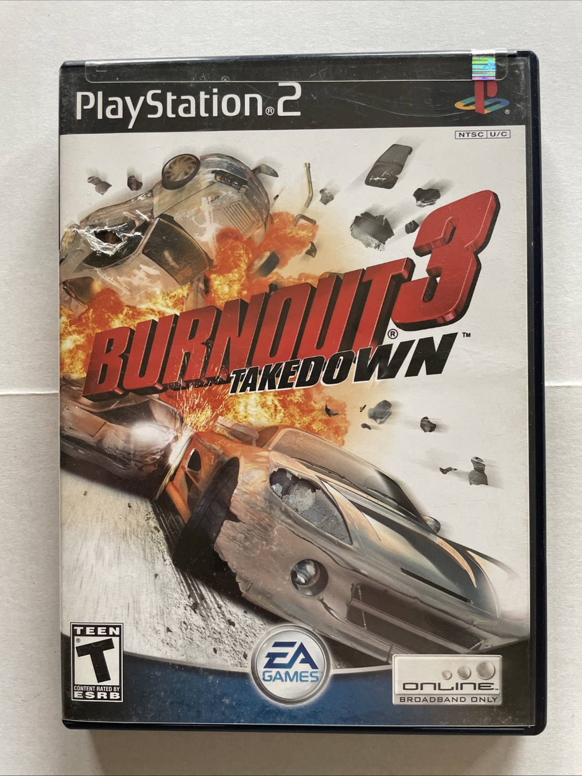 PLAYSTATION 2 PS2 BURNOUT 3 TAKEDOWN! TESTED & WORKS! NO MANUAL! BLACK LABEL! VG