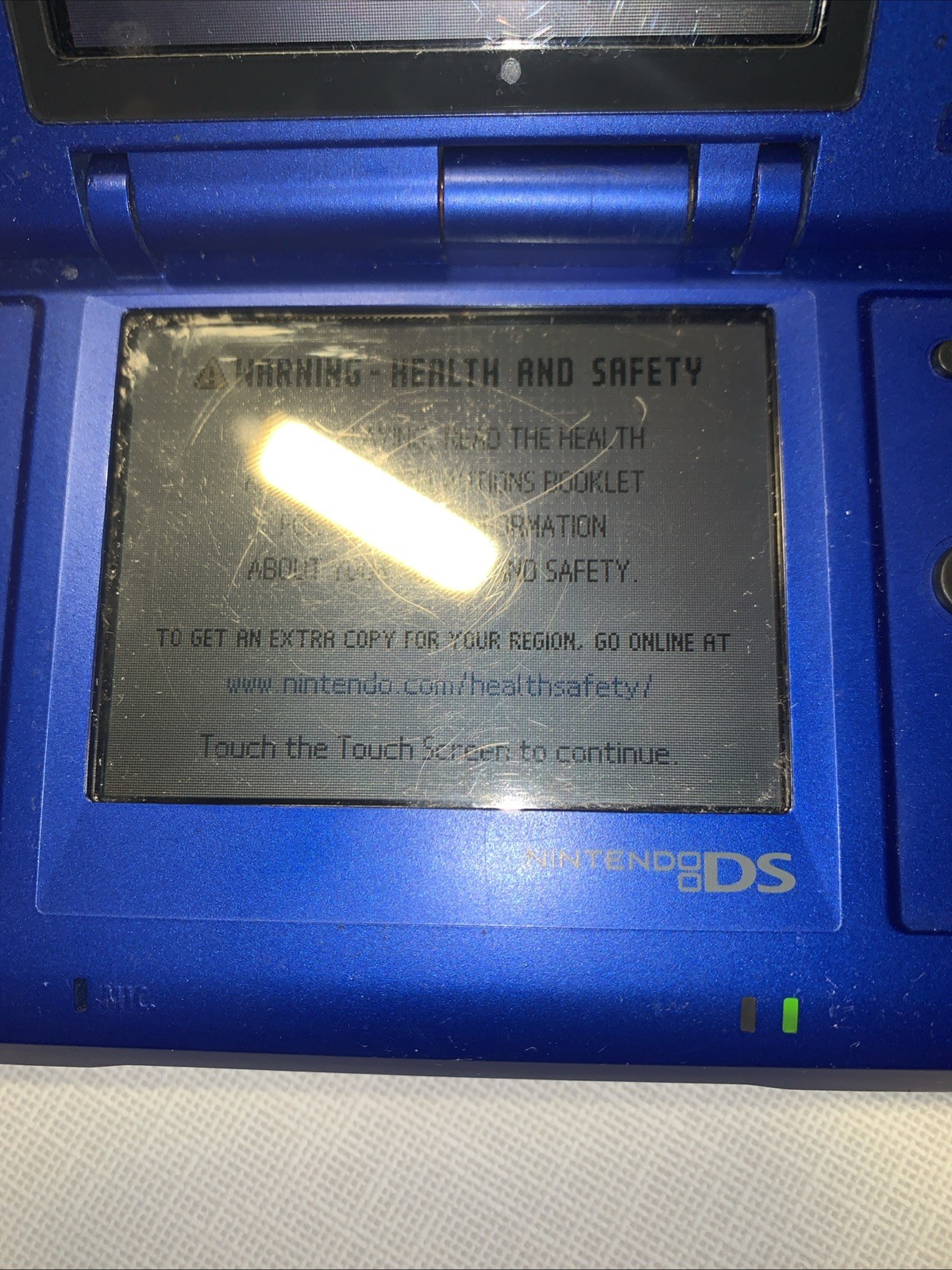 Original Nintendo DS Console Electric Blue Fat NTR-001 Tested Working No Charger