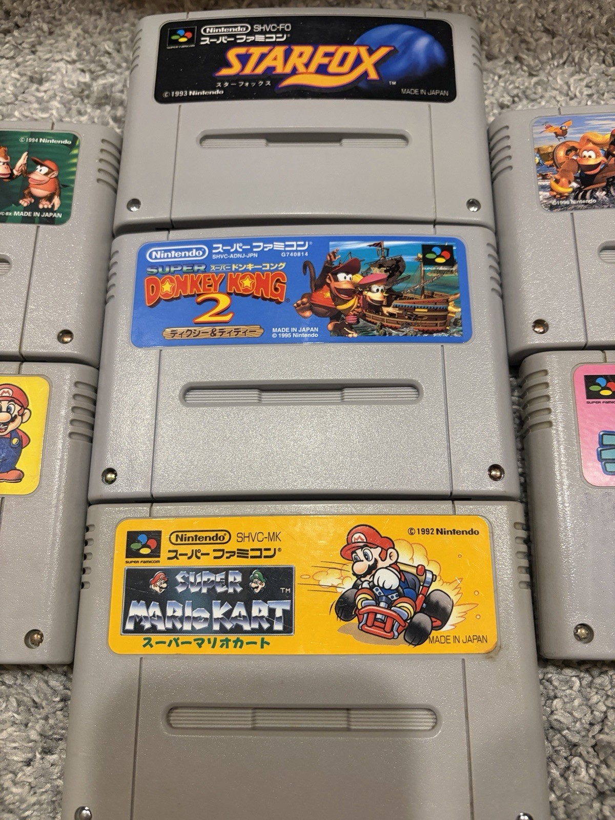 Nintendo Super Famicom Games Donkey Kong All Stars Mario Kart Yoshis Island Etc