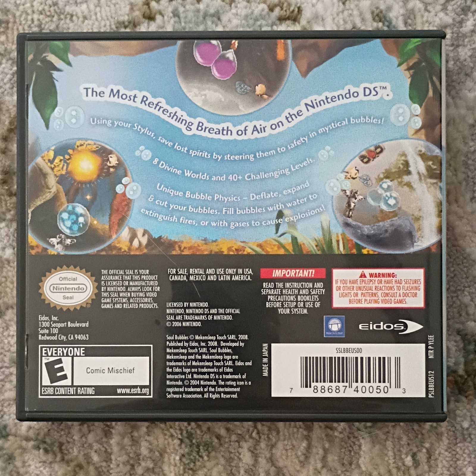 Eidos Soul Bubbles Nintendo DS Toys R Us Exclusive w/ Manual Puzzle E 2008