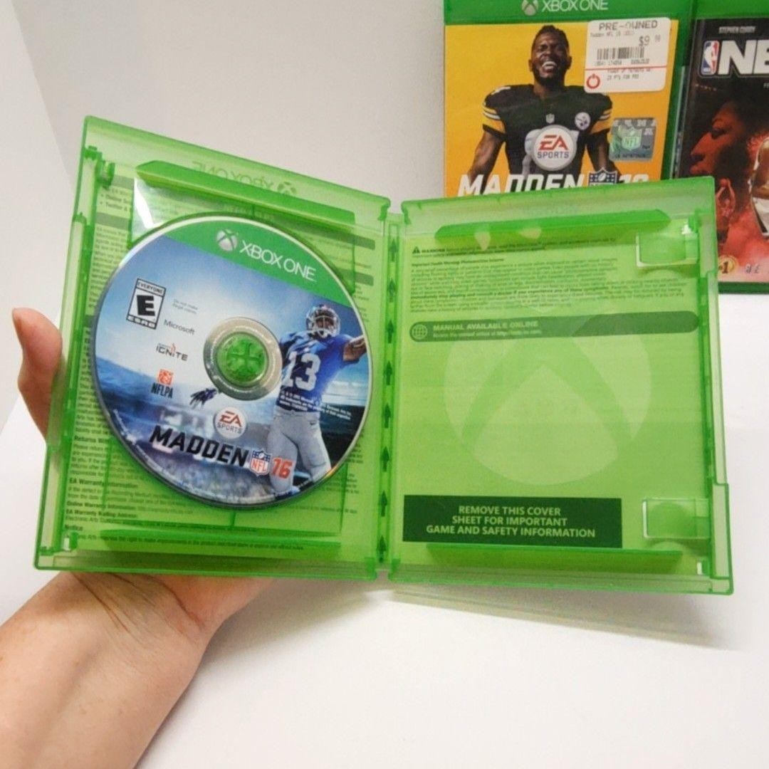 Madden NFL 16 Madden NFL 19 NBA 2K16 Xbox One Sports Game Lot 3 NTSC-U/C
