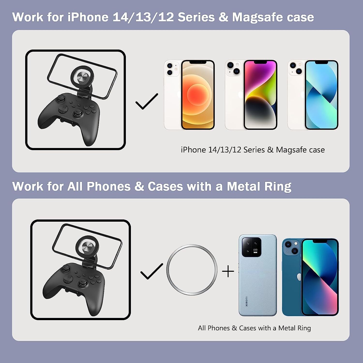 Controller Clip Magnetic Gaming Phone Holder for Xbox
