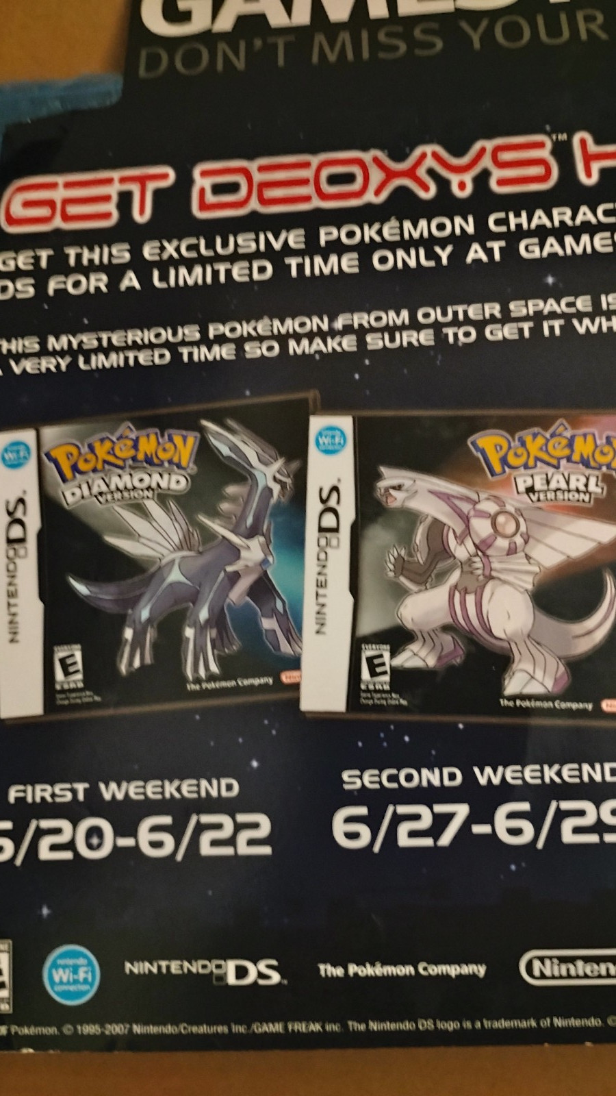 2008 Pokémon Deoxys GameStop Distribution Event Poster Original Promo Used Rare