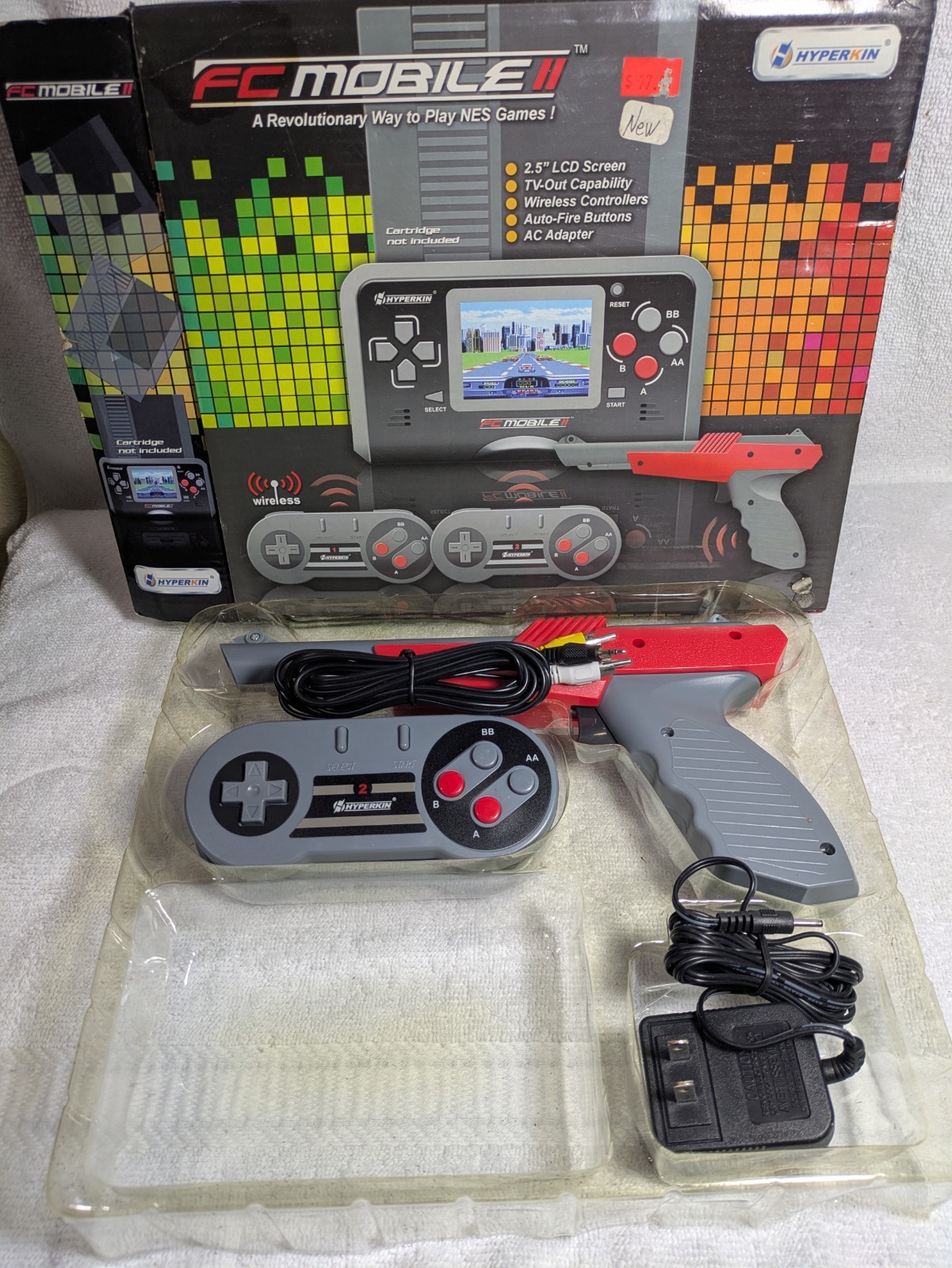 SNES Style Hyperkin 2 USB Wireless Controllers Gun Extra Power Cord and Box READ